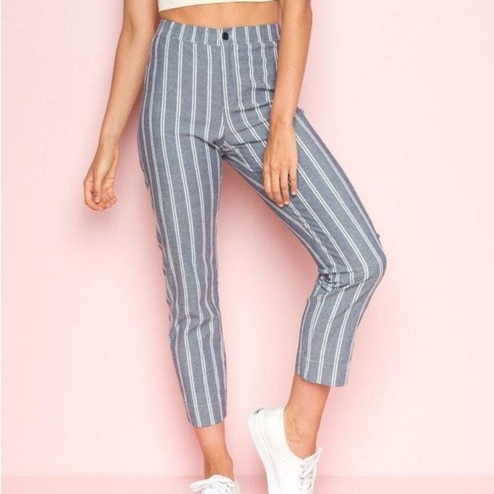 John Galt Gray & White Tilden Pants